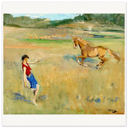 Schooling the Pony by Sir John Lavery, Irish art print, unframed archival matte paper