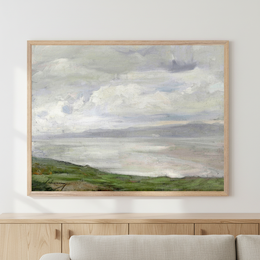 Island Magee by Sir John Lavery — Irish coastal art print, framed in black, wall display