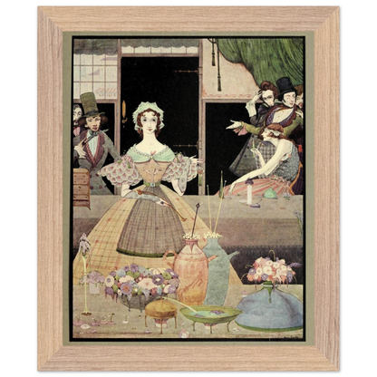 Harry Clarke Art Print – Poe’s Tales of Mystery (1923) – “Spritely Grisette” | Museum-Quality Framed Reproduction – framed print close-up | Buy Irish Art