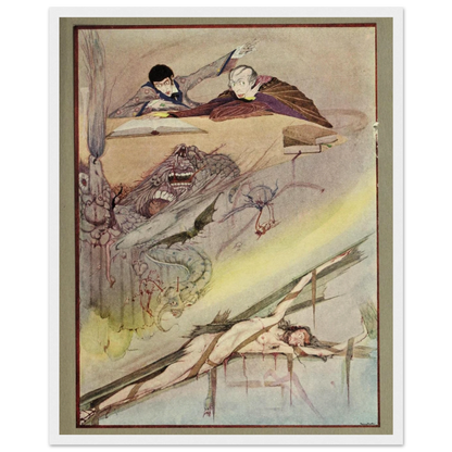 Harry Clarke Art Print – Poe’s Tales of Mystery (1923) – “Rending of Coffin” | Museum-Quality Framed Reproduction – detail view | Buy Irish Art