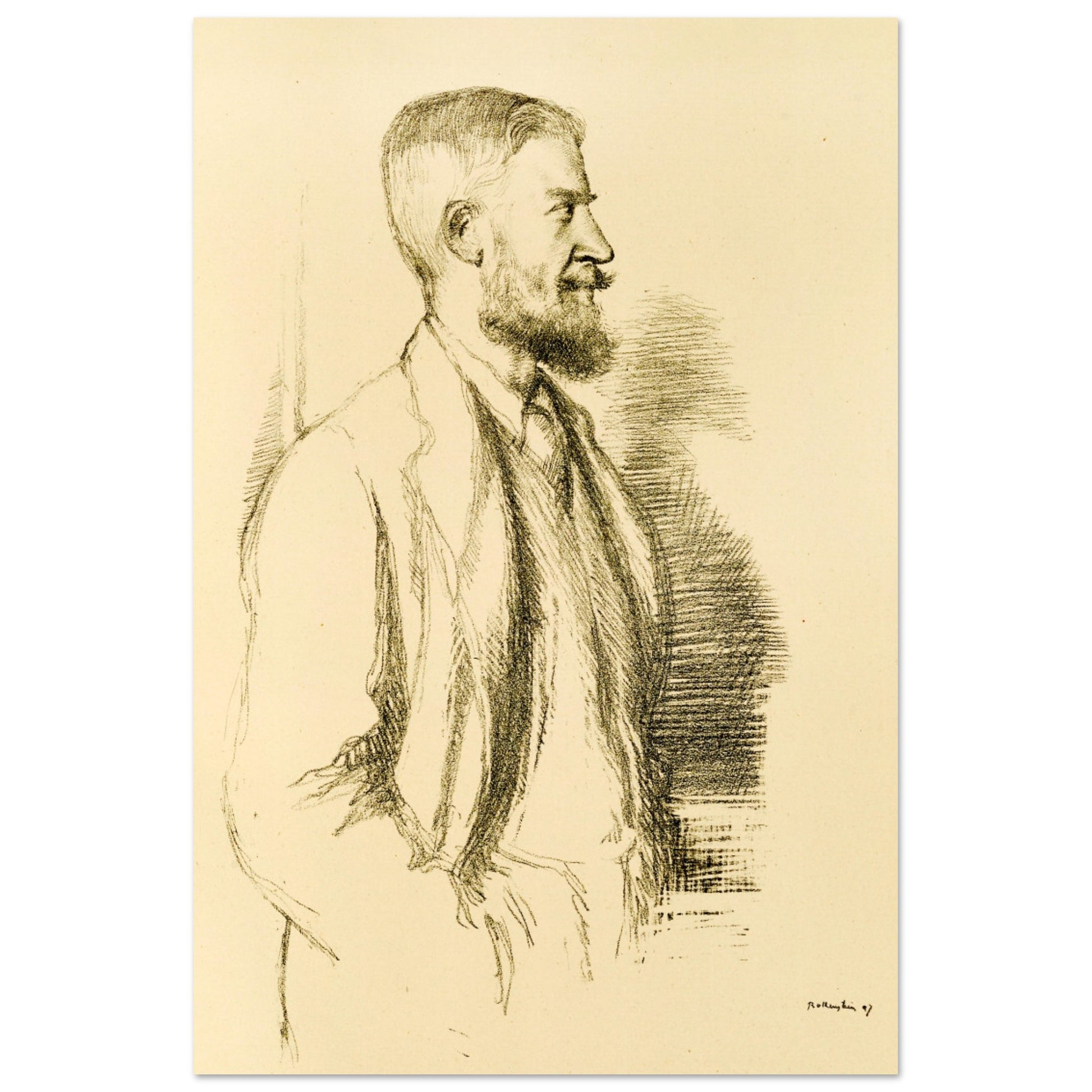 Mr George Bernard Shaw (1897) by William Rothenstein - Art Print – framed print close-up | Buy Irish Art