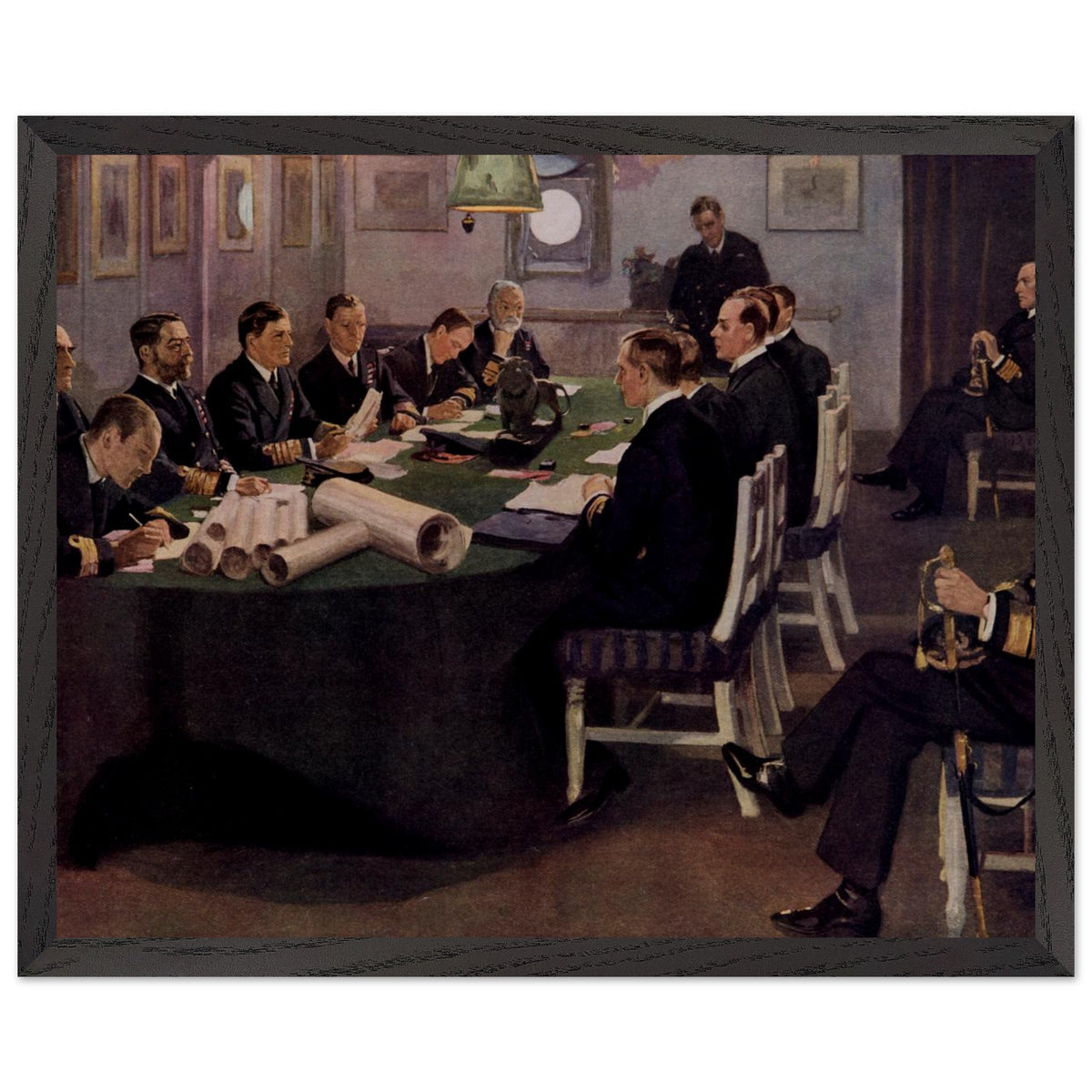 Admiral Sir David Beatty Reading the Terms of the Armistice (1918) – Sir John Lavery Print (view 4)