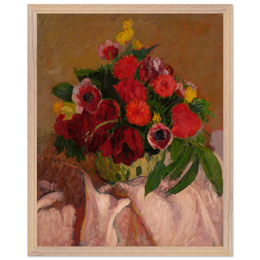 Mixed Flowers on Pink Cloth by Roderic O'Conor archival art print