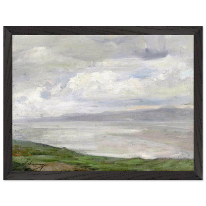 Island Magee Irish art print framed in white — Antrim coast painting reproduction for home
