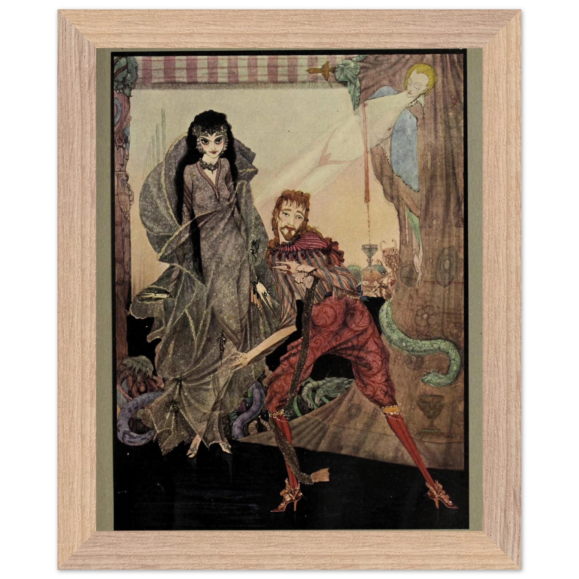 Harry Clarke Art Print – Poe’s Tales of Mystery (1923) – “Slowly Opened Eyes” | Museum-Quality Framed Reproduction – room setting display | Buy Irish Art