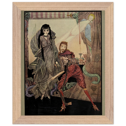 Harry Clarke Art Print – Poe’s Tales of Mystery (1923) – “Slowly Opened Eyes” | Museum-Quality Framed Reproduction – room setting display | Buy Irish Art