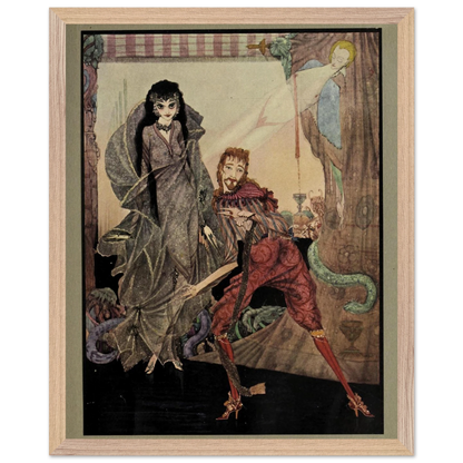 Harry Clarke Art Print – Poe’s Tales of Mystery (1923) – “Slowly Opened Eyes” | Museum-Quality Framed Reproduction – detail view | Buy Irish Art