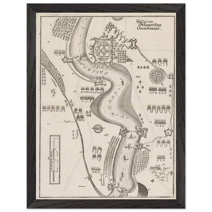 The Siege of Derry 1689 print displayed in a black wooden frame