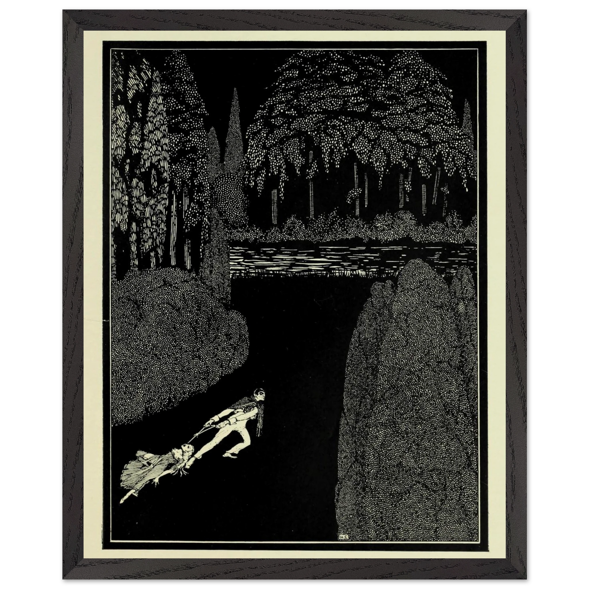 Harry Clarke Art Print – Poe’s Tales of Mystery (1923) – “Toilsome Journey” | Museum-Quality Framed Reproduction – detail view | Buy Irish Art