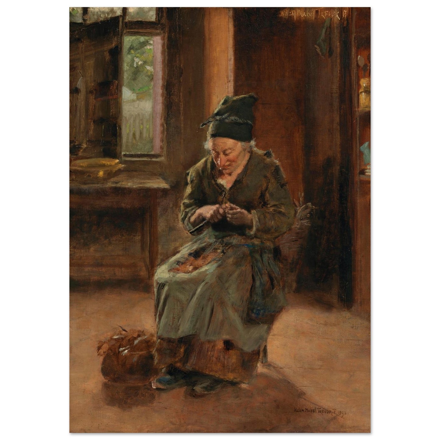 An Interior of a Breton Cottage by Irish Artist Helen Mabel Trevor – view 20 | Buy Irish Art