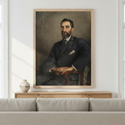 Roger Casement by Sarah Henrietta Purser displayed in an elegant Irish period-home living room