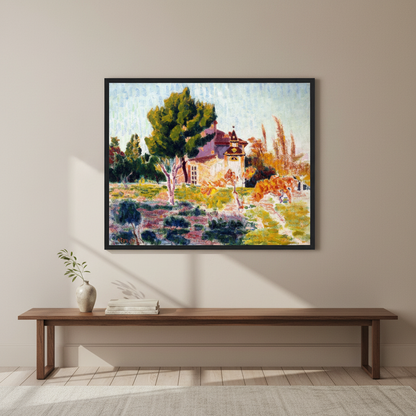Square full-bleed framed hero mockup of La Rose du Ciel, Cassis by Roderic O'Conor, no white border or added text