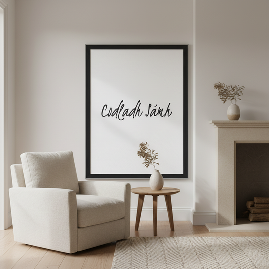 Codladh Sámh Sleep Well Irish language framed wall print hero mockup