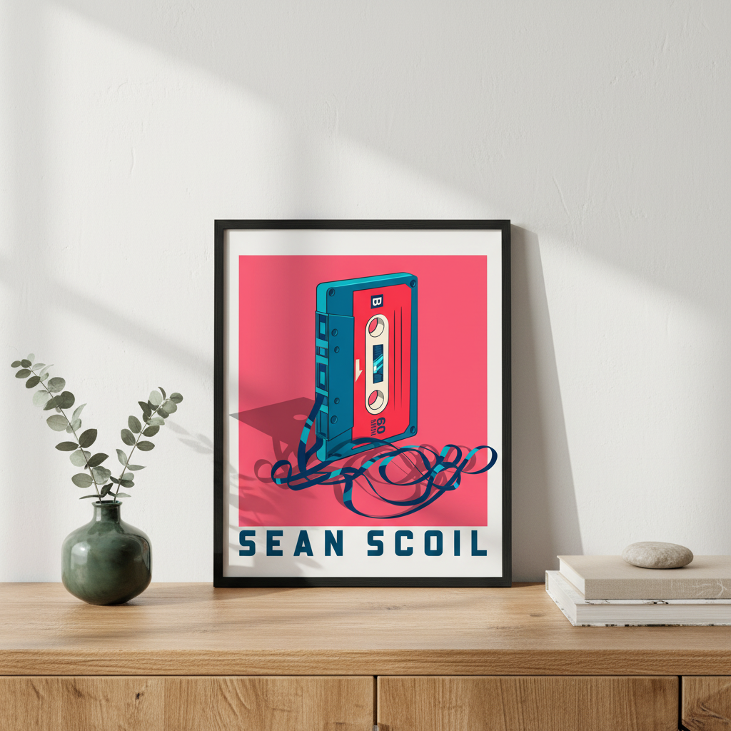 Sean Scoil Old School Irish art print displayed in a bright Irish home interior