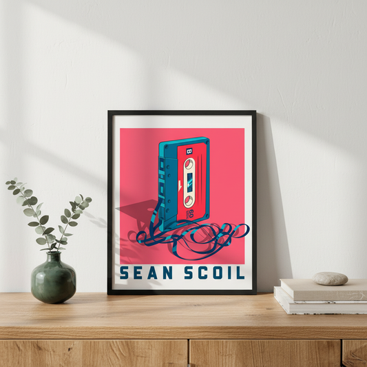 Sean Scoil Old School Irish art print displayed in a bright Irish home interior
