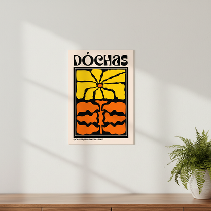 Dóchas (Hope) Irish language art print displayed in a bright Irish home interior