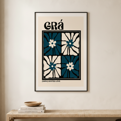 As Gaeilge set of 8 Irish language word prints hero mockup