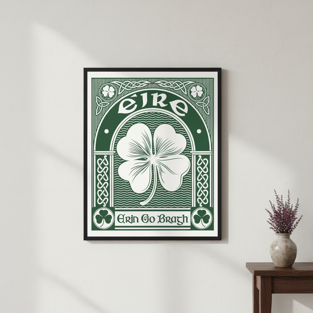 Erin Go Bragh Ireland Forever framed art print hero mockup
