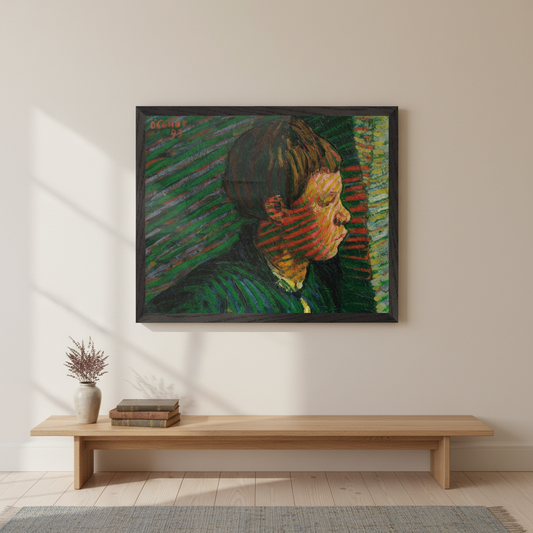 Square framed hero mockup of Breton Boy in Profile by Roderic O'Conor using the selected artwork source