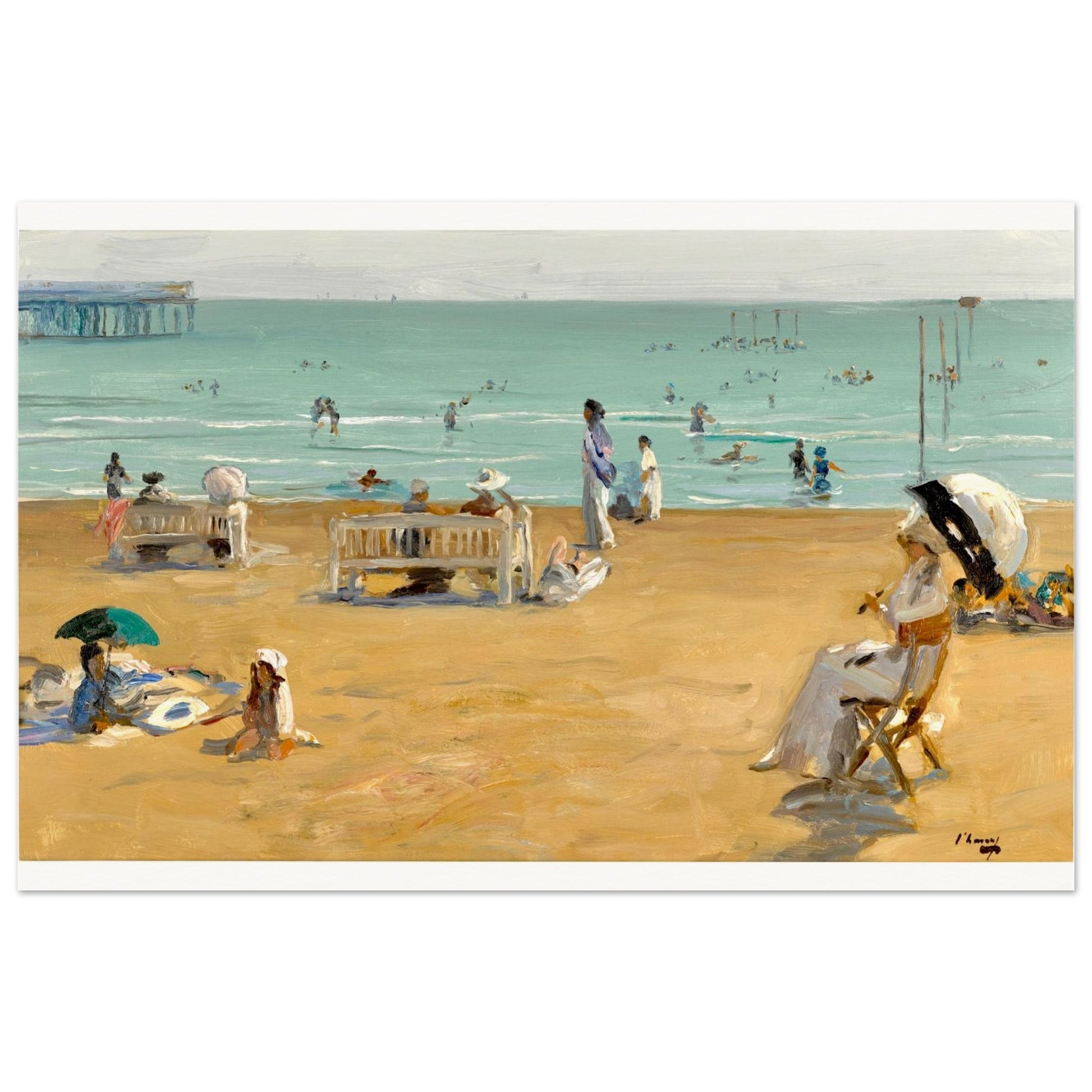 John Lavery – The Bathing Hour, Lido, Venice 1912. Fine art print on 250gsm archival paper. National Gallery of Ireland.