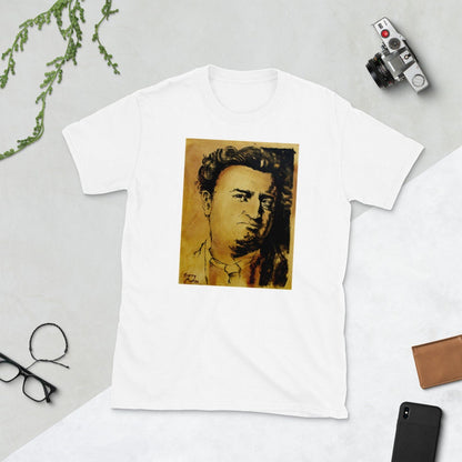 Brendan Behan Irish cultural t-shirt flat lay on neutral background