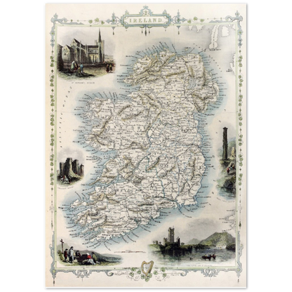 Alte Karte von Irland Vintage Antikdruck